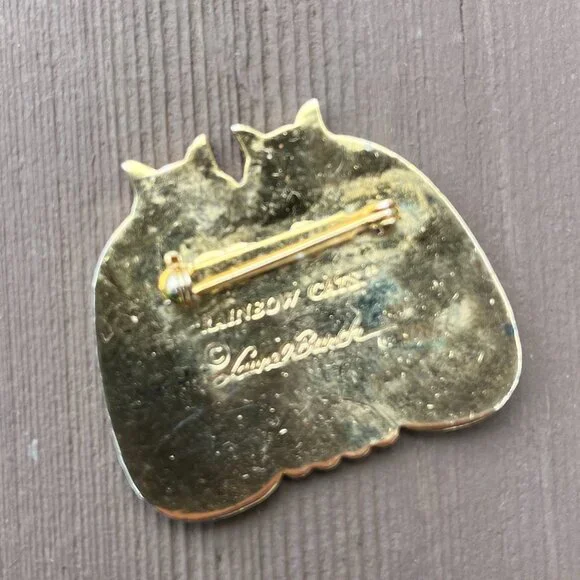 RAINBOW CATS Laurie Burch Brooch Pin - Lovely - Picture 3 of 3